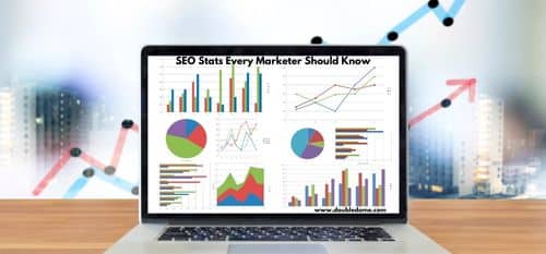 Statistic Presentation on a Laptop for the topic about SEO Stats Every Marketer Should Know