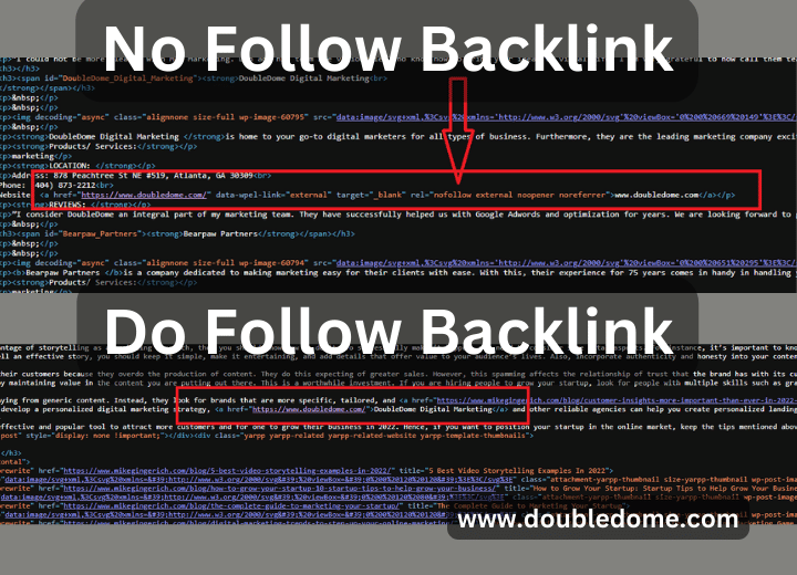 Example of Do Follow and No Follow Backlink