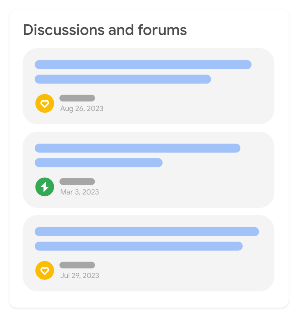 discussions and forums rich result